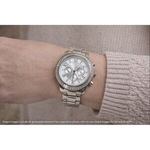 Silpada Finishing Touch Watch Stainless Steel Cubic Zirconia Retired